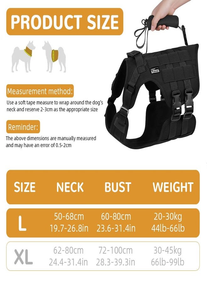 ZIBUYU® Tactical Dog Harness for Medium Dogs with Pocket Outdoor Dog Vest Harness with D Ring and Lifting Handles Breathable Oxford Cloth Quick Release 20-30kg - Image 2